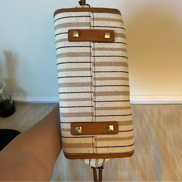 Simply Noelle Handbag leather & teak, brown, cream, black, & tan EUC! - Picture 14 of 16